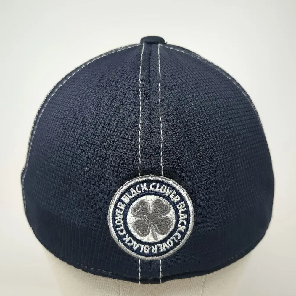Black Clover Baseball Cap Blue M Live Lucky Clover Logo Fitted Stretch Hat